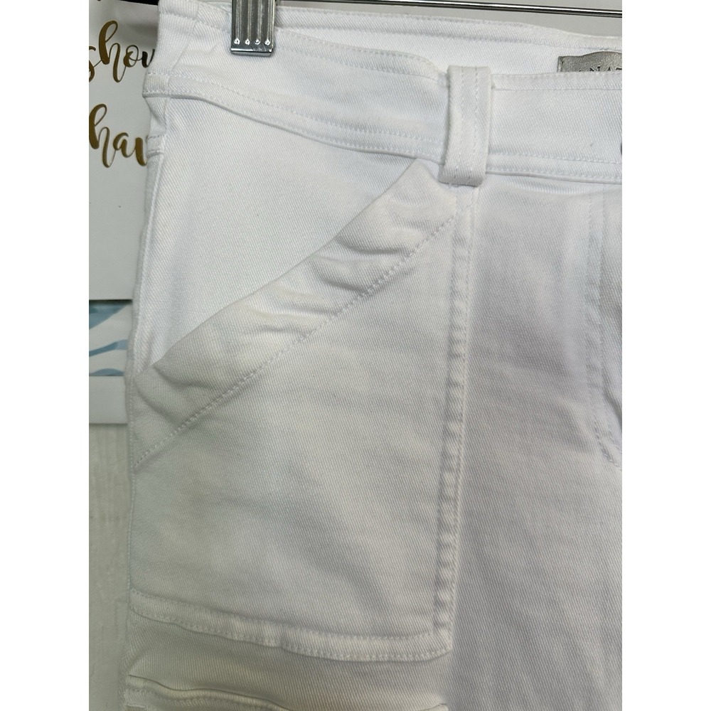 Anatomie White Denim Skinny Cargo Pants Women's Small Side/Back Pockets Snap On. - Picture 5 of 7